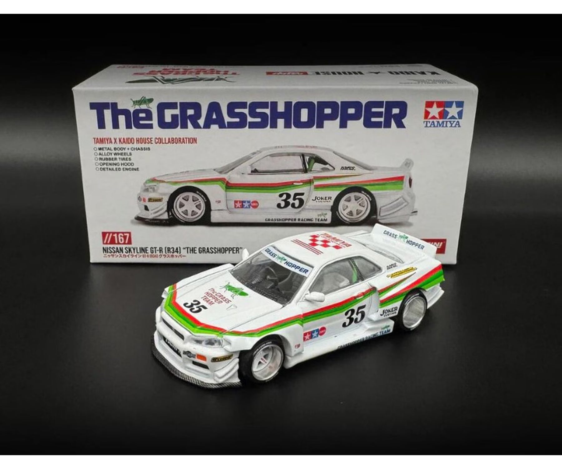 1:64 Nissan Skyline GT-R (R34) - Kaido House x Tamiya "The Grasshopper I