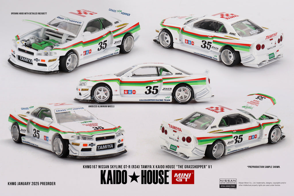 1:64 Nissan Skyline GT-R (R34) - Kaido House x Tamiya "The Grasshopper I